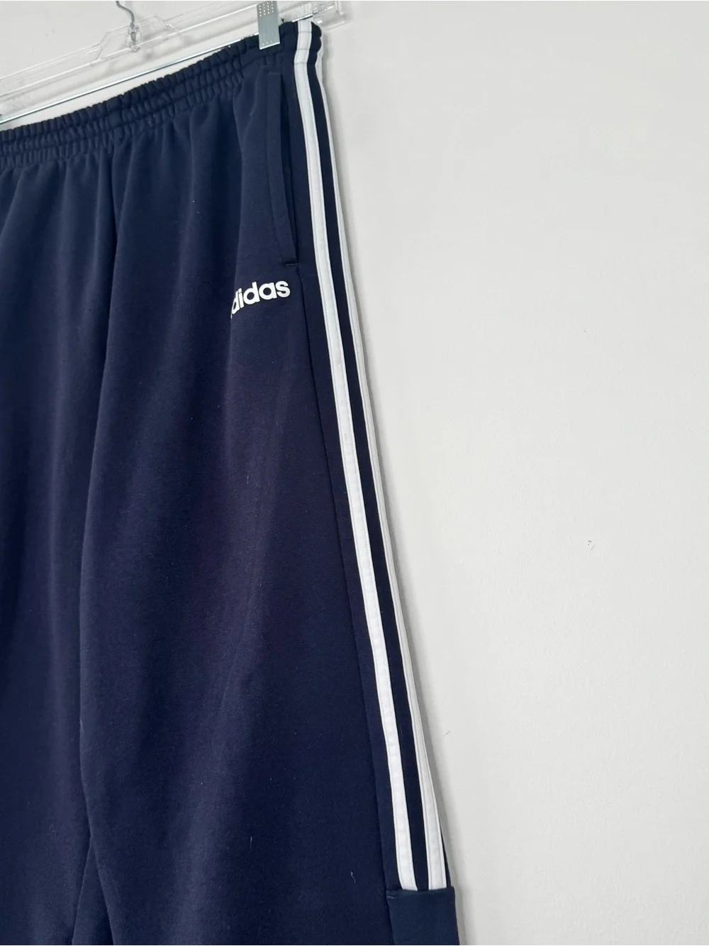 adidas Essentials 3 Stripes French Terry Tapered Joggers Men M Black FP7695